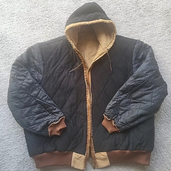 Carhartt Jacket Mens 3XL Tan Hooded Quilted Blanket Lined Barn Chore Work J130M - Picture 5 of 11